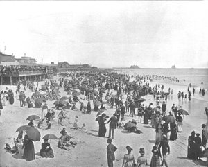 Het strand van Atlantic City, New Jersey, VS