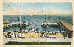 Het strand van Marianao, Havana, Cuba, ca. 1910 door Unbekannt