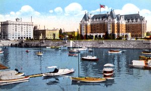 Het Belmont-gebouw, Union Club en Empress Hotel, Victoria, British Columbia, Canada