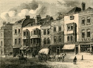 The Borough, High Street, in 1825, ca. 1878 door Unbekannt