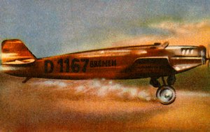 De Bremen Junkers W 33 vertrekt van Baldonnel Aerodrome, Ierland, 12 april 1928 door Unbekannt