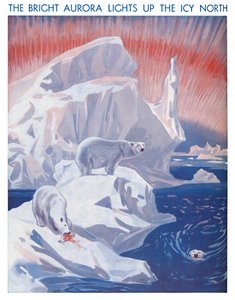 Het heldere noorderlicht verlicht het ijzige noorden, 1935