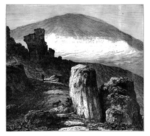 De Brocken, of Blocksberg, Harzgebergte, Duitsland door Unbekannt
