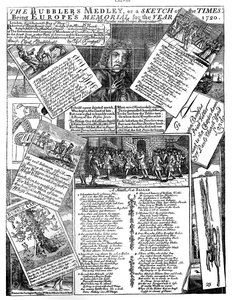 De Bubblers Medley, of een schets van de tijden, 1720 door Unbekannt