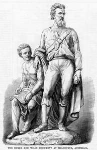 Het Burke en Wills Monument in Melbourne, Australië, 1865 door Unbekannt