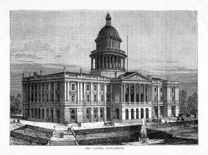 Het Capitool, Sacramento, Californië, VS, 1877