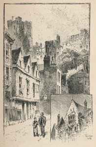 Het kasteel vanaf Thames Street. Een stukje van de buitenmuren, 1895