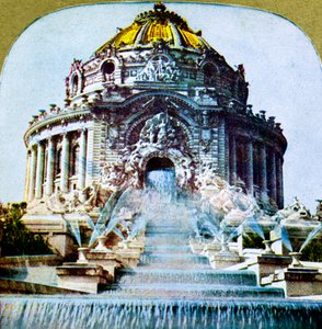 De centrale waterval van de Wereldtentoonstelling, St. Louis, Missouri, VS door Unbekannt