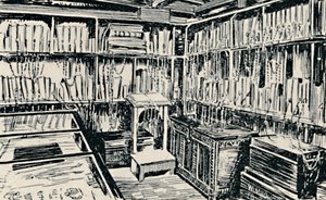 De geketende bibliotheek in Wimborne, 1929 door Unbekannt