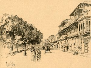 De Chandni Chowk, Delhi, India, ca. 1890 door Unbekannt