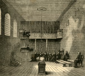 De kapel in Newgate, circa 1872
