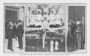 De chefs van de verloren Titanic, en bezoekers van de White Star kantoren door Unbekannt