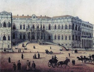Het Chertkov-huis aan de Myasnitskaya-straat in Moskou, 1860s door Unbekannt