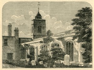 De kerk van Allhallows, Barking, in 1750, ca. 1872 door Unbekannt