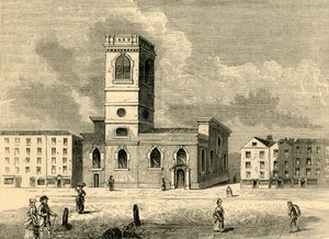 De kerk van Allhallows the Great in 1784, ca. 1872 door Unbekannt