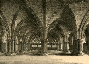 De Kerk van Sint-Faith, De Crypte van Oude Sint-Paulus, naar een tekening van Hollar, 1897