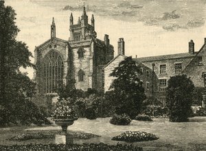 De Collegekapel, vanuit de Tuinen van de Warden, 1898