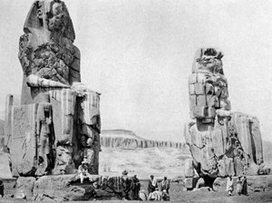 De Kolossen van Memnon, Luxor Thebe, Egypte, ca. 1922