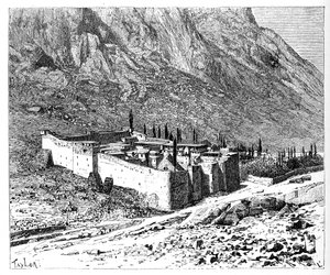 Het klooster van St. Catherine, Sinaïberg, Egypte, 1895 door Unbekannt