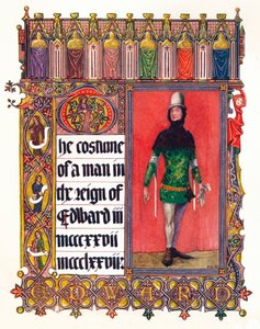 Het Kostuum van een man in het bewind van Edward III, ca. 1353 door Unbekannt