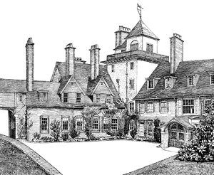De binnenplaats, Standen, East Grinstead door Unbekannt