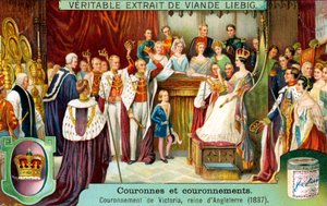 De Kroning van Victoria, Koningin van Engeland in 1837, ca. 1900 door Unbekannt