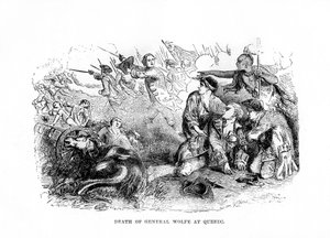 De dood van generaal Wolfe bij Quebec, 1759, 1872