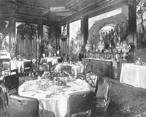 De eetzaal in Sandringham, Norfolk, 1894