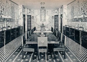 De eetkamer van het Stocletpaleis, Brussel, België, ca. 1914 door Unbekannt