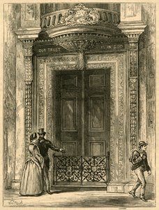 De deur van Saddlers Hall door Unbekannt