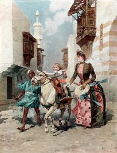 De Egyptische Wijk op de Wereldtentoonstelling, Parijs door Unbekannt