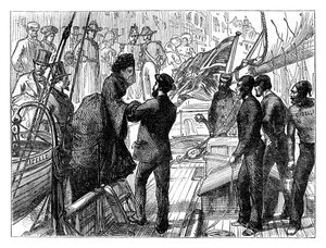 De Keizerin van de Fransen aan boord van de Gazelle, 1870 laat 19e eeuw door Unbekannt
