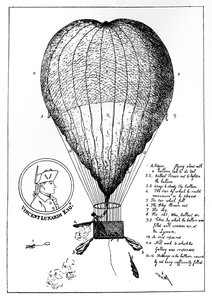De ondernemende Lunardis grote luchtballon, 1784 door Unbekannt