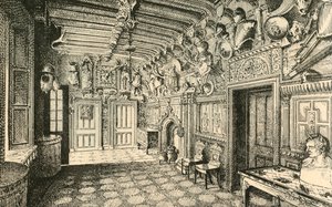 De Entreehal. -Langs de muur staan vele oude harnassen, 1882 door Unbekannt