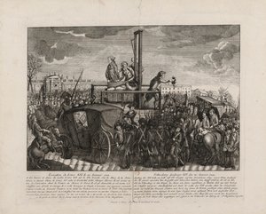 De executie van Lodewijk XVI op de Place de la Revolution op 21 januari 1793, ca. 1793 door Unbekannt