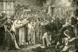 De Florentijnen die de ijdelheden afzweren op bevel van Savonarola, 1890 door Unbekannt
