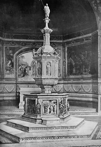 Het doopvont in de kerk van San Giovanni, Siena door Unbekannt