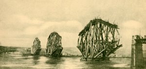 De Forth Bridge in aanbouw door Unbekannt