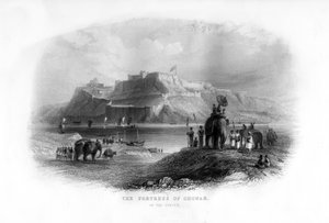 Het fort van Chunar, India, 19e eeuw