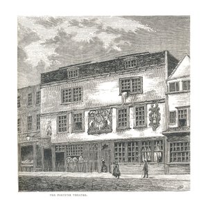 Het Fortune Theater. Van een prent gepubliceerd door Wilkinson in 1811, 1878 door Unbekannt