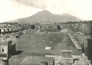 Het Forum in Pompeii en Vesuvius, Italië, 1895 door Unbekannt