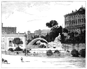 De fontein van Cybele, Madrid, 1900 door Unbekannt