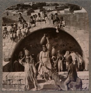 De fontein van de Maagd, Nazareth, ca. 1900 door Unbekannt