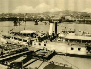 De Franz Schubert stoomboot op de Donau, Linz, Opper-Oostenrijk, ca. 1935