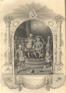 De ceremonie van de Franse vrijmetselaars, 1844 door Unbekannt