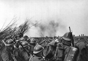 De Franse frontlinie bij Douaumont, Verdun, Frankrijk, 25 februari 1916