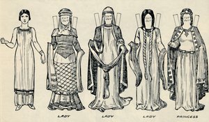 De galerij van Britse kostuums: De kleding die mensen droegen in de Normandische tijd, c1934 door Unbekannt