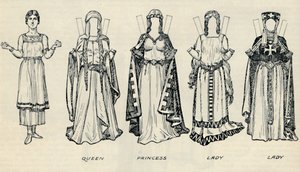 De Galerij van Britse Kostuums: Soorten Kleding in de Vroege Plantagenettijd, c1934 door Unbekannt