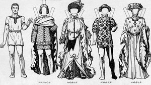 De Galerij van Kostuums: Jurken gedragen in de laatste jaren van het bewind van Edward III, ca 1934 door Unbekannt
