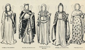 De galerij van historische kostuums: De jurken gedragen in de tijd van Richard I, c1934 door Unbekannt
